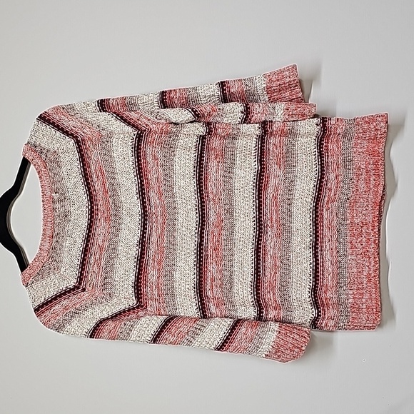 Westport heathered stripe sweater, fall colors. Size Medium - Picture 5 of 11